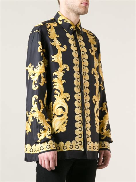 versace black collar shirt|Versace collection men shirt black.